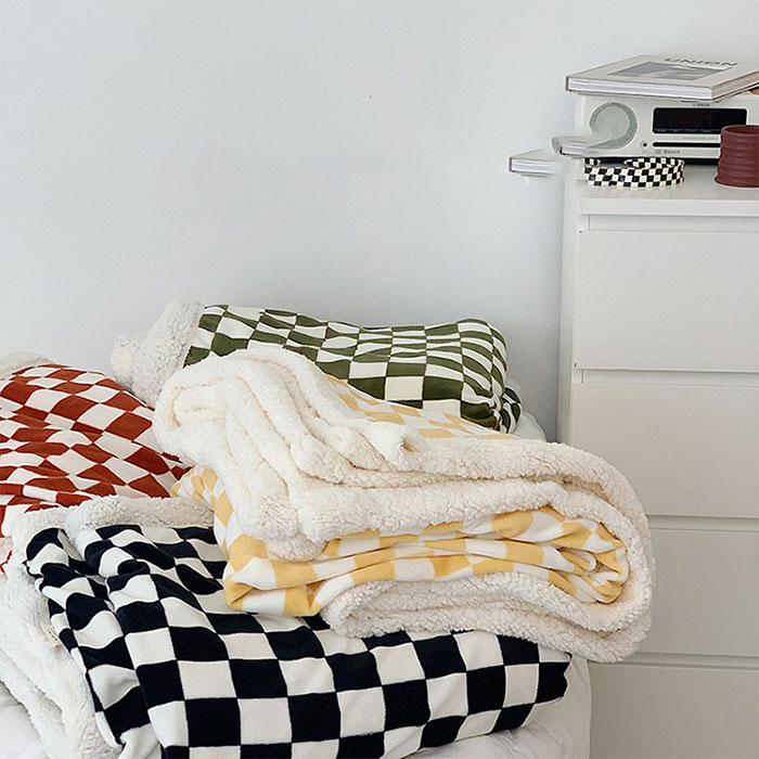 Plaid Jacquard Sherpa Blankets