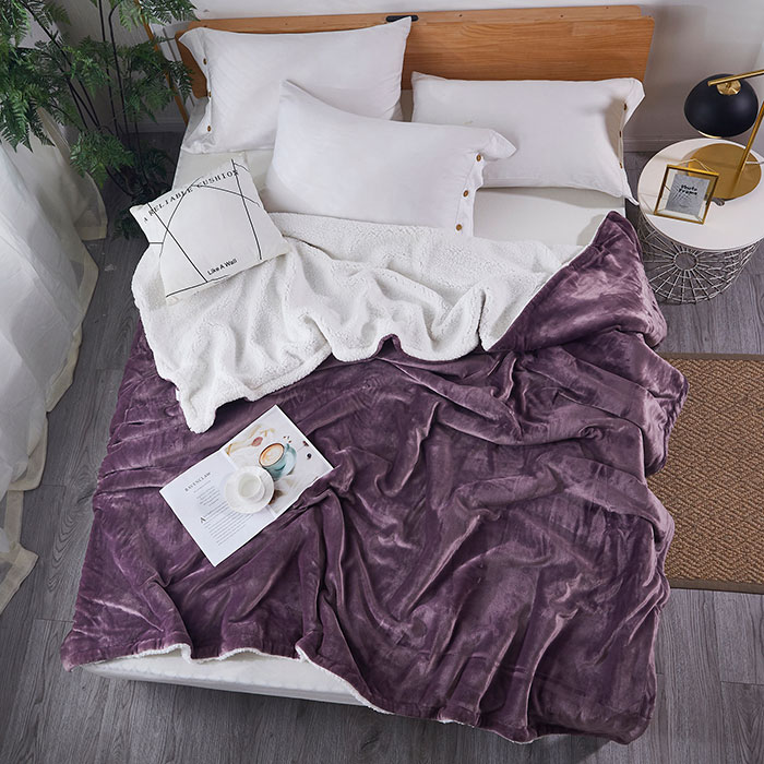 Plain Purple Sherpa Blankets