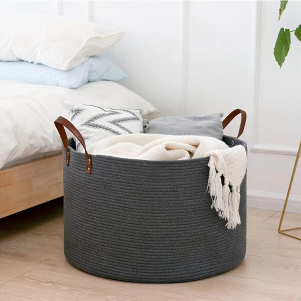 Blankets basket for living room - 图片 5