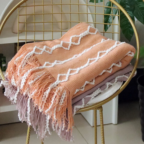 Sofa Couch Decorative Knit Blanket - 图片 3
