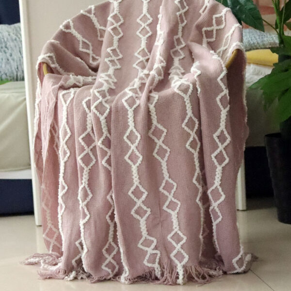 Sofa Couch Decorative Knit Blanket - 图片 2