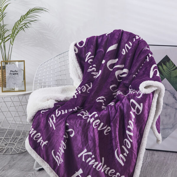 Printed Blue Sherpa Fleece Blankets - 图片 3