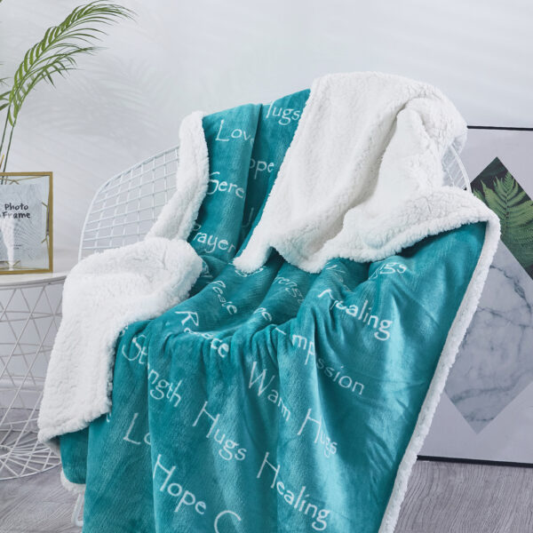 Printed Blue Sherpa Fleece Blankets - 图片 2