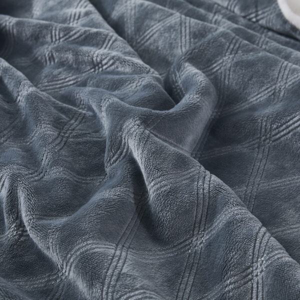 Embossed Grey PV Fleece Blankets - 图片 5