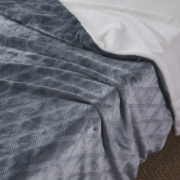 Embossed Grey PV Fleece Blankets - 图片 4