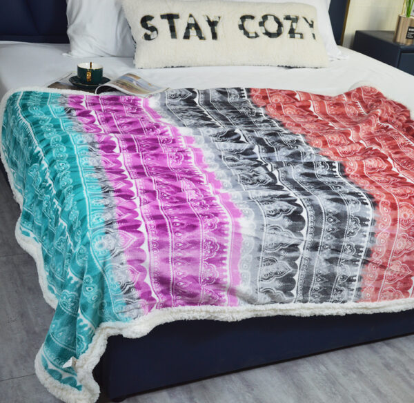 Throws Sherpa Design Printing Blankets - 图片 3