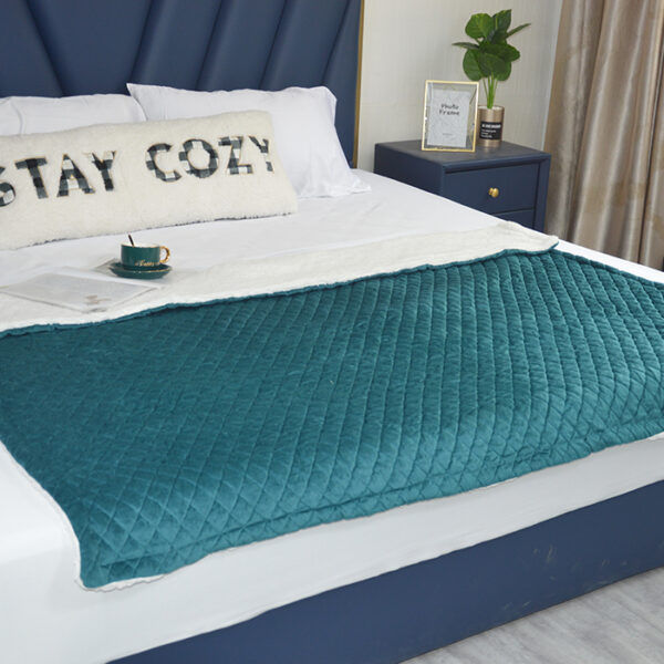 Quilting Flannel Sherpa Fleece Throw Blankets - 图片 5