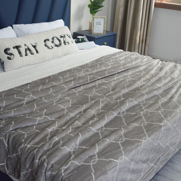 Double Layer Round Mesh Printed Sherpa Blankets