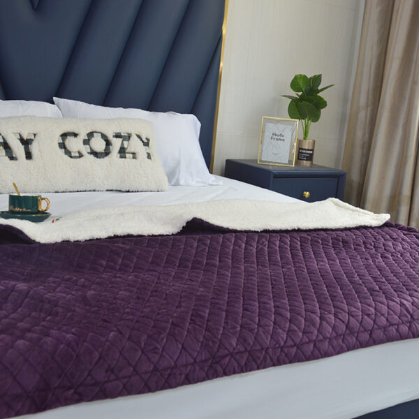 Quilting Flannel Sherpa Fleece Throw Blankets - 图片 3