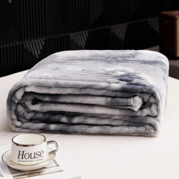 Solid Reversible Stripes Polyester Plush Blankets Fleece - 图片 5