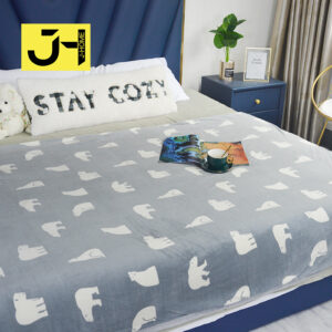 Grain Print Plush Warm Throw Blankets for Winter