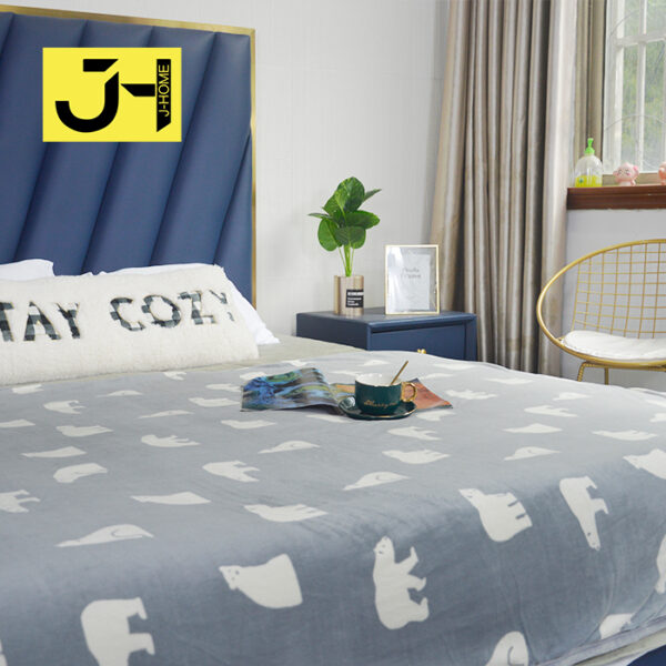 Grain Print Plush Warm Throw Blankets for Winter - 图片 4