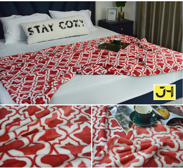 Moroccan Print Flannel Fleece Blankets - 图片 5