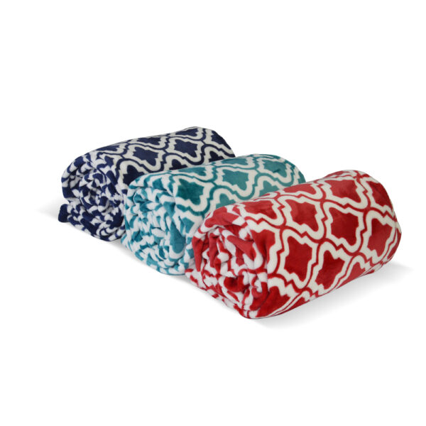 Moroccan Print Flannel Fleece Blankets - 图片 3