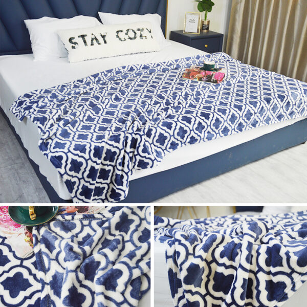 Moroccan Print Flannel Fleece Blankets - 图片 2