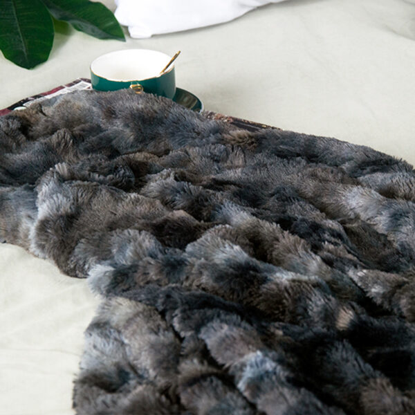 Luxury Faux Fur PV Fleece Blankets Throws - 图片 4