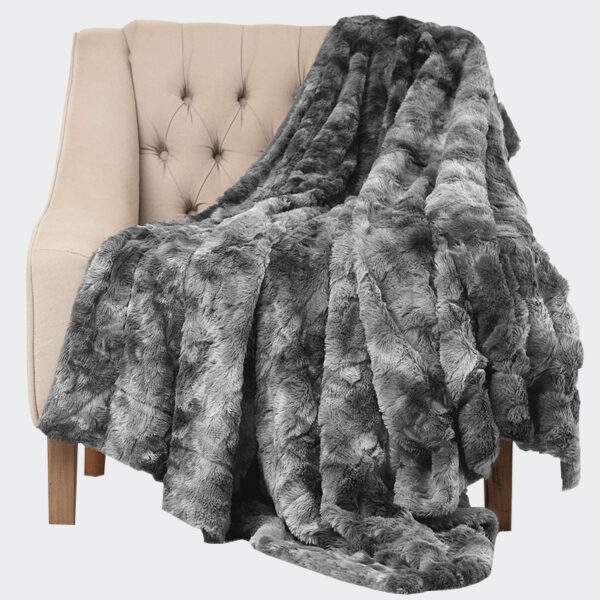 Luxury Faux Fur PV Fleece Blankets Throws - 图片 2
