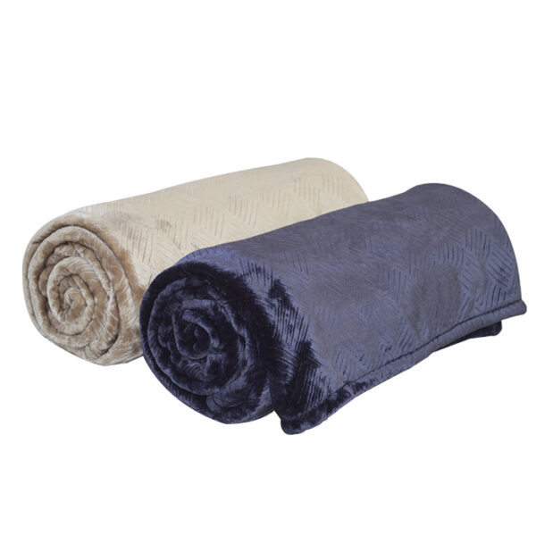 Plain Embossed Flannel Blankets - 图片 5
