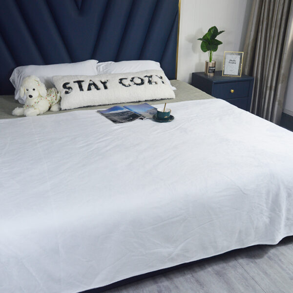 White Soft Warm Decorative Blankets - 图片 2